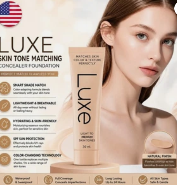 Luxe Color Changing Foundation - Instantly Adapt to Your Skin Tone - Medium 30ml - Image 2