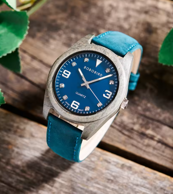 Unisex Zircon Wristwatch 100% Natural Wood Fashion Leather Brand Quartz Watch Anniversary Gift For Him Her ,32/44cm Large Dial - Image 3